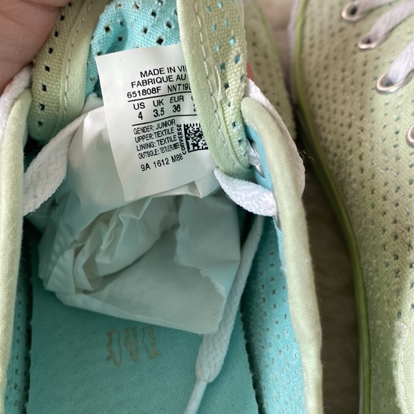 Kids mint green perforated converse. Green converse. Mint green converse kids - Picture 6 of 9